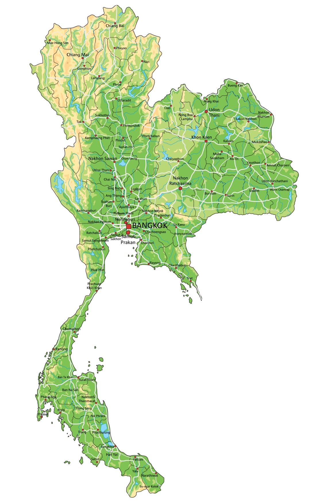 Cartina fisica Thailandia